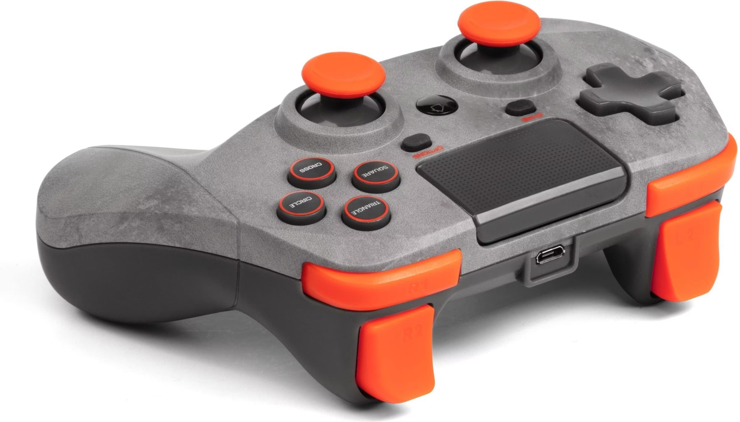 Snakebyte GAMEPAD 4S - grau/orange - Wireless Bluetooth Controller kompatibel mit PlayStation 4 / PS4 Slim/Pro, Analoge Dual Joysticks, Kopfhöreranschluss, Touchpad und Dual Vibration Feedback
