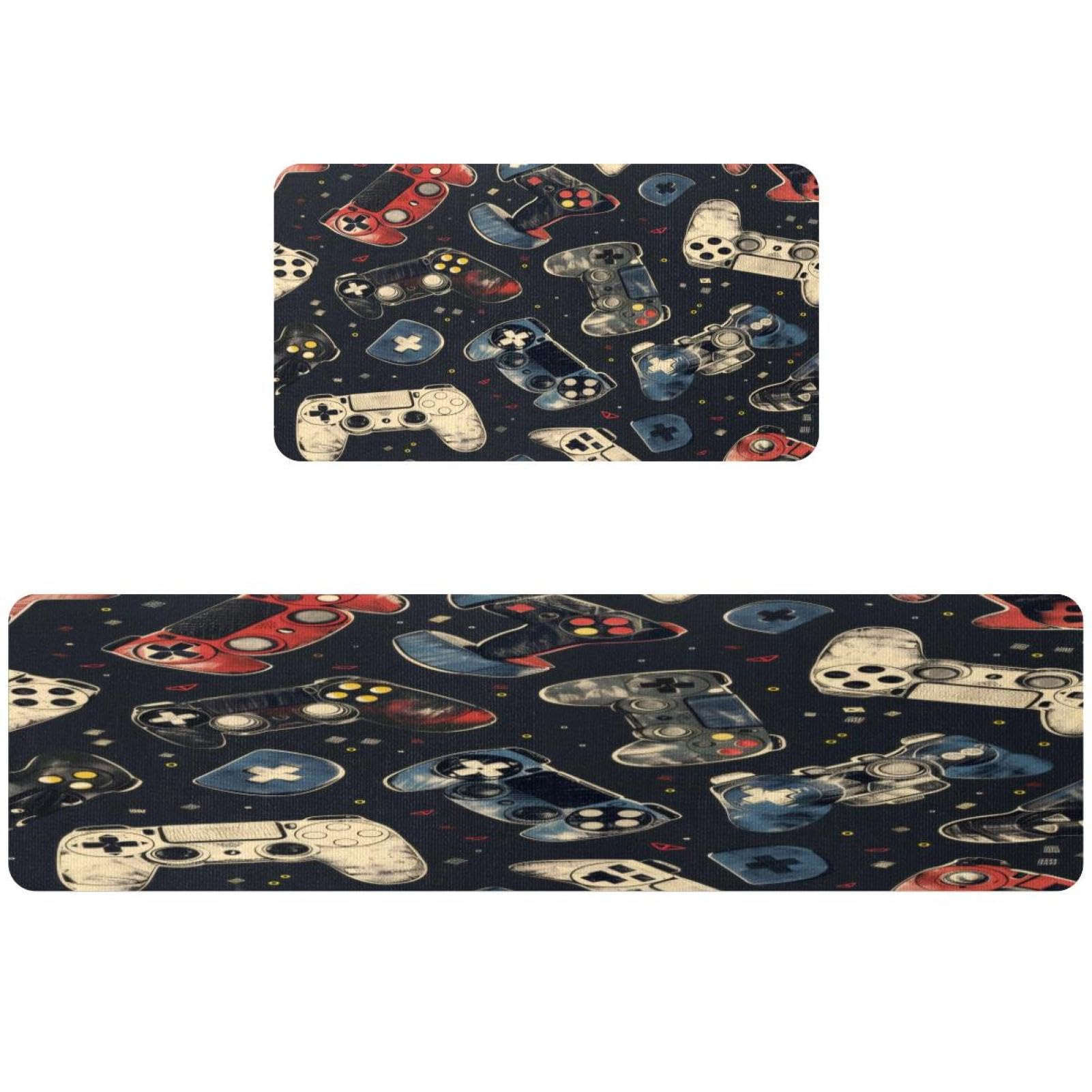 Tapis de cuisine lavable lot de 2 tapis de sol absorbant et antidérapant imprimé gamer