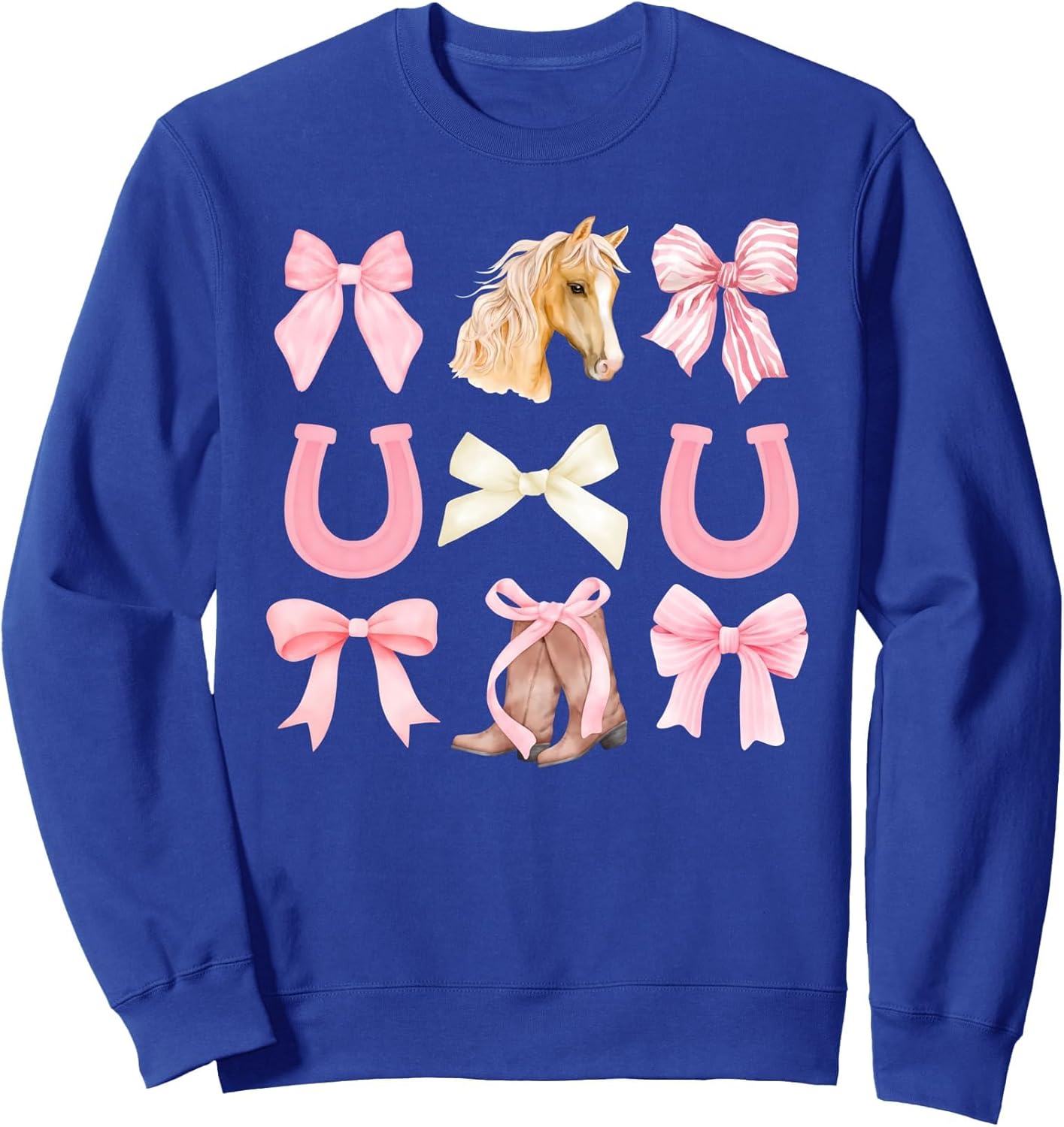 Western Girl Country Rodeo Pink Cowgirl Horse Coquette Bow Sweatshirt
