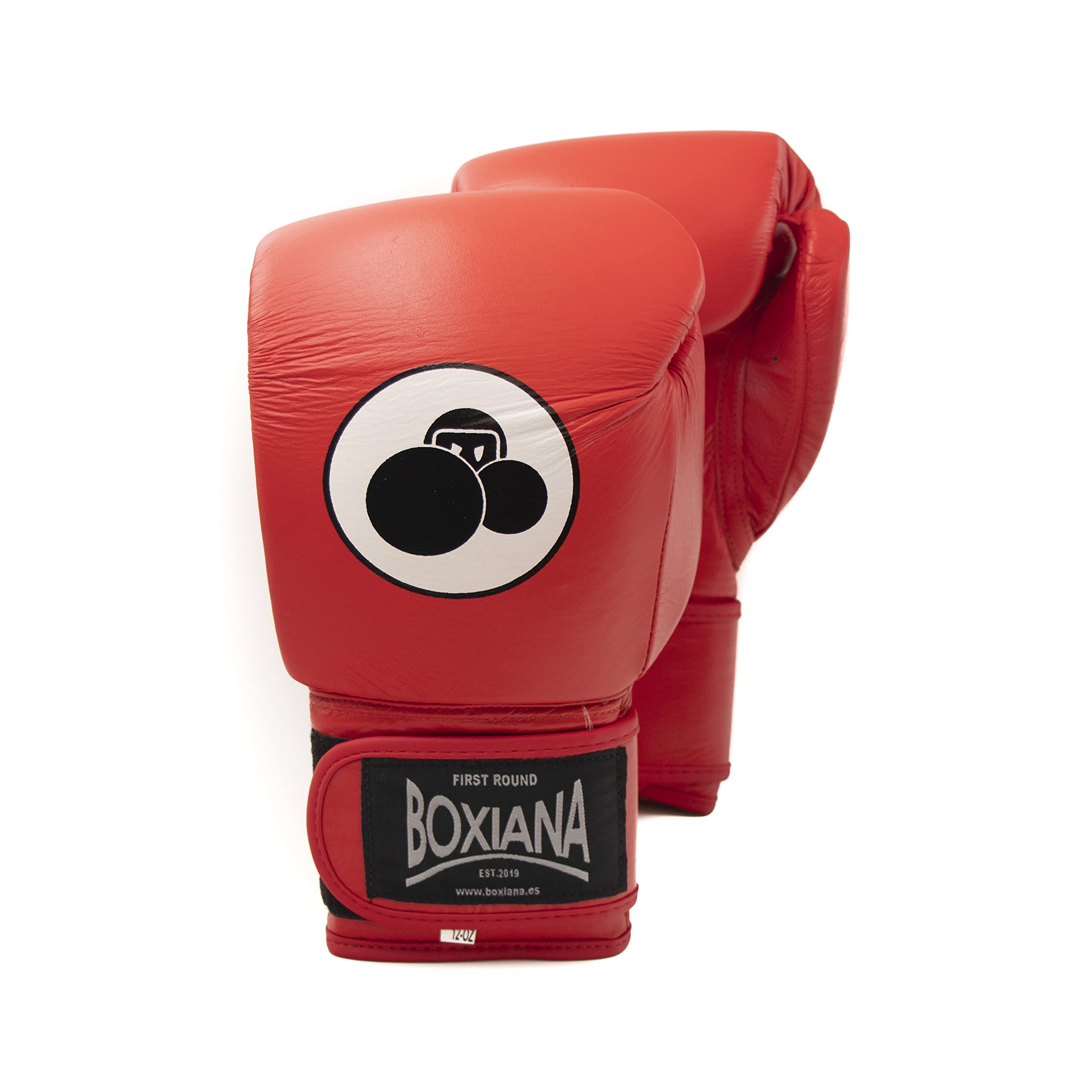 Guantes de Boxeo de Piel Natural para Entrenamiento y Sparring Modelo, First Round Red, 14 Oz