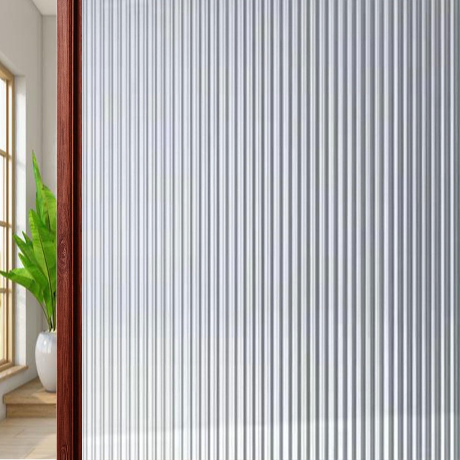 Pellicola per Vetri Finestre, Pellicola Smerigliata 60 x 430 cm Autoadesive Anti-Uv, Statica, Privacy Oscurante per La Privacy per Casa Ufficio Bagno, Chang Hong 2