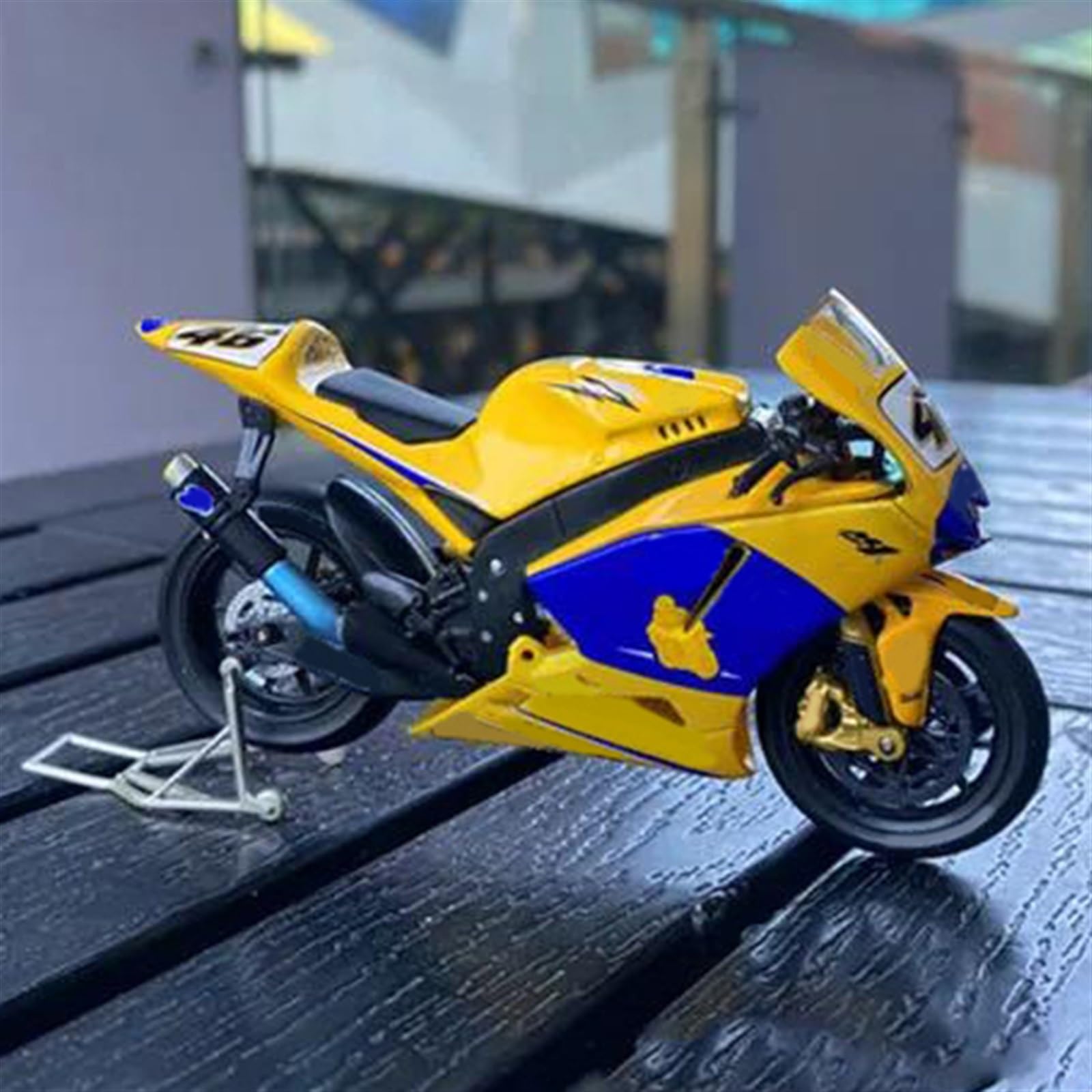 SEYXF Motorbike Toy 1/18 for Y-AMAHA M1 Motorcycle Yellow Blue Model Collection Simulation Diecasts Gifts