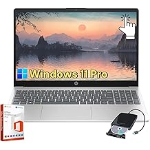 HP Touchscreen Laptop for Business & Student - 15.6-inch Display | Intel i3-1215U | Windows 11 Pro & Lifetime Microsoft Office Pro | Numeric Keypad | Fast Charge | 16 GB RAM + 512 GB SSD