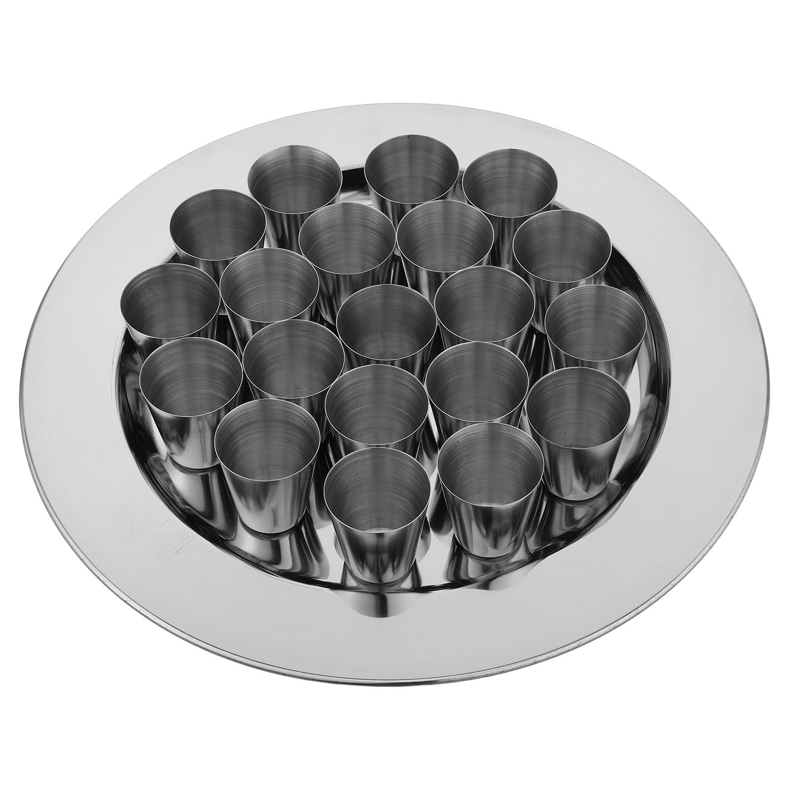 Set di Calici da Comunione in Acciaio Inossidabile Argento Impilabile per Forniture Ritualistiche e Servizi di Regolari