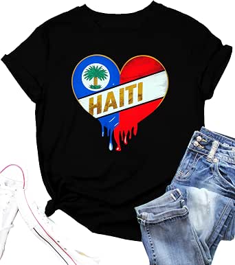 ODFSND Haitian Flag Day Shirt Haiti 1804 For Proud Haitian T-Shirt (Black,XS