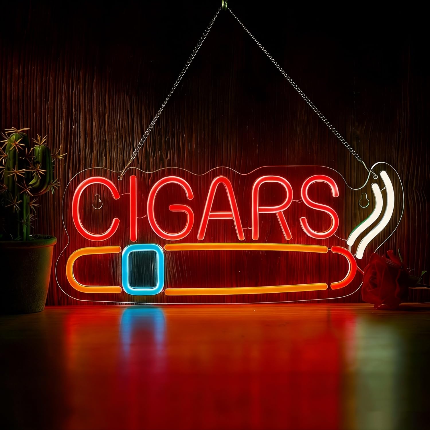 Cigar Neon Sign Dimmable LED Light for Smoke Shop