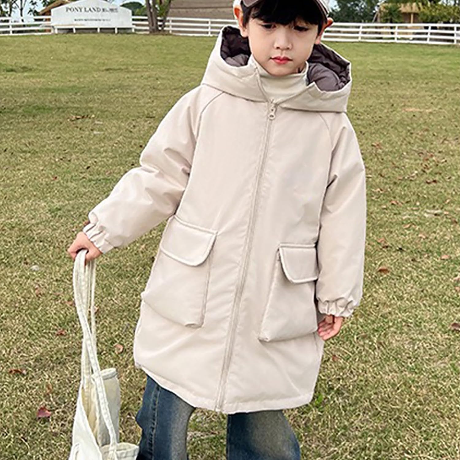 Girls Winter Parka Coat Long Windproof Warm Hooded Puffer Jacket Lightweight Padded Insulated Down Jacket Outerwear