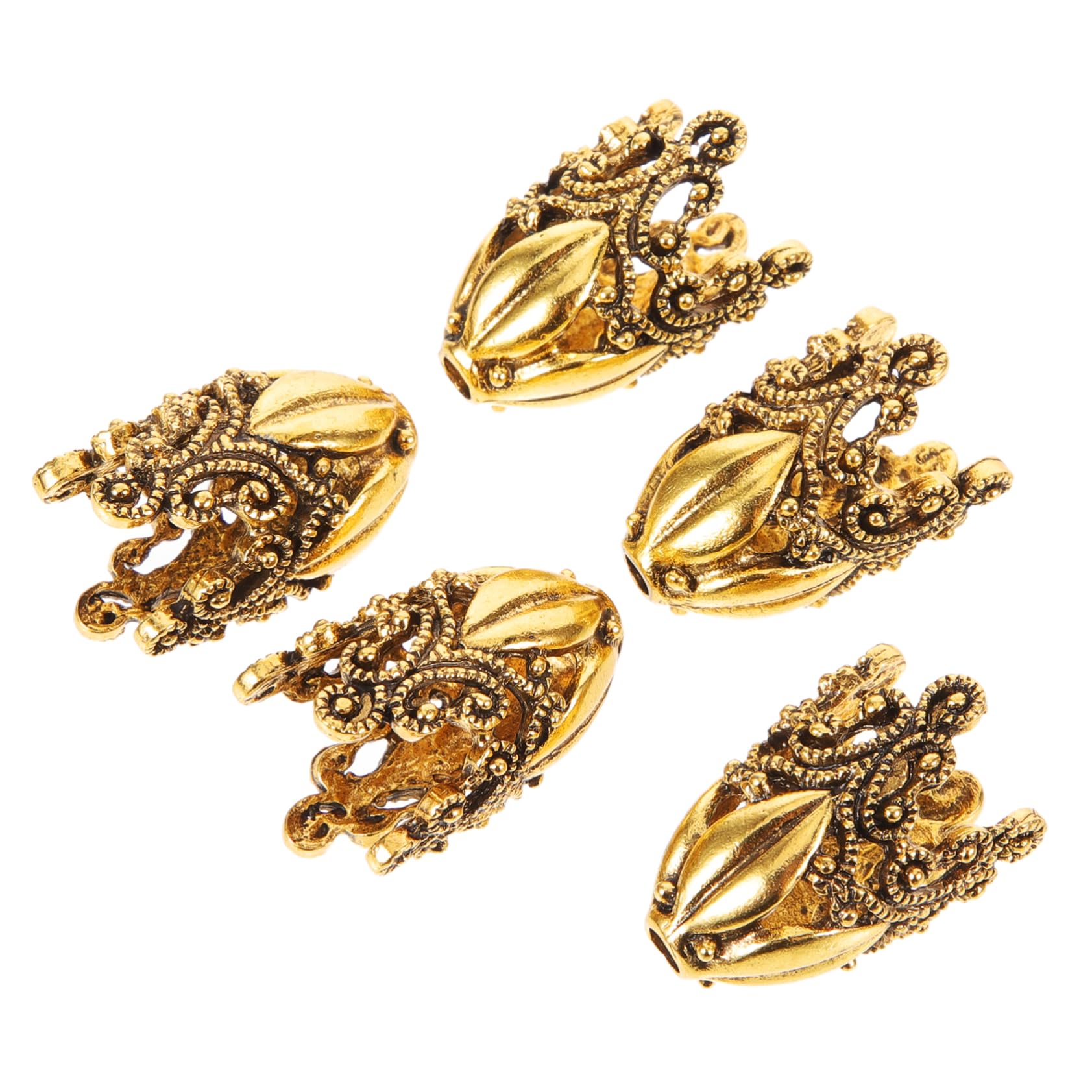 ERINGOGO Jewelry Making Beads Caps 5pcs Alloy Flower Bead Caps Diy Bracelet Necklace Earring Charms