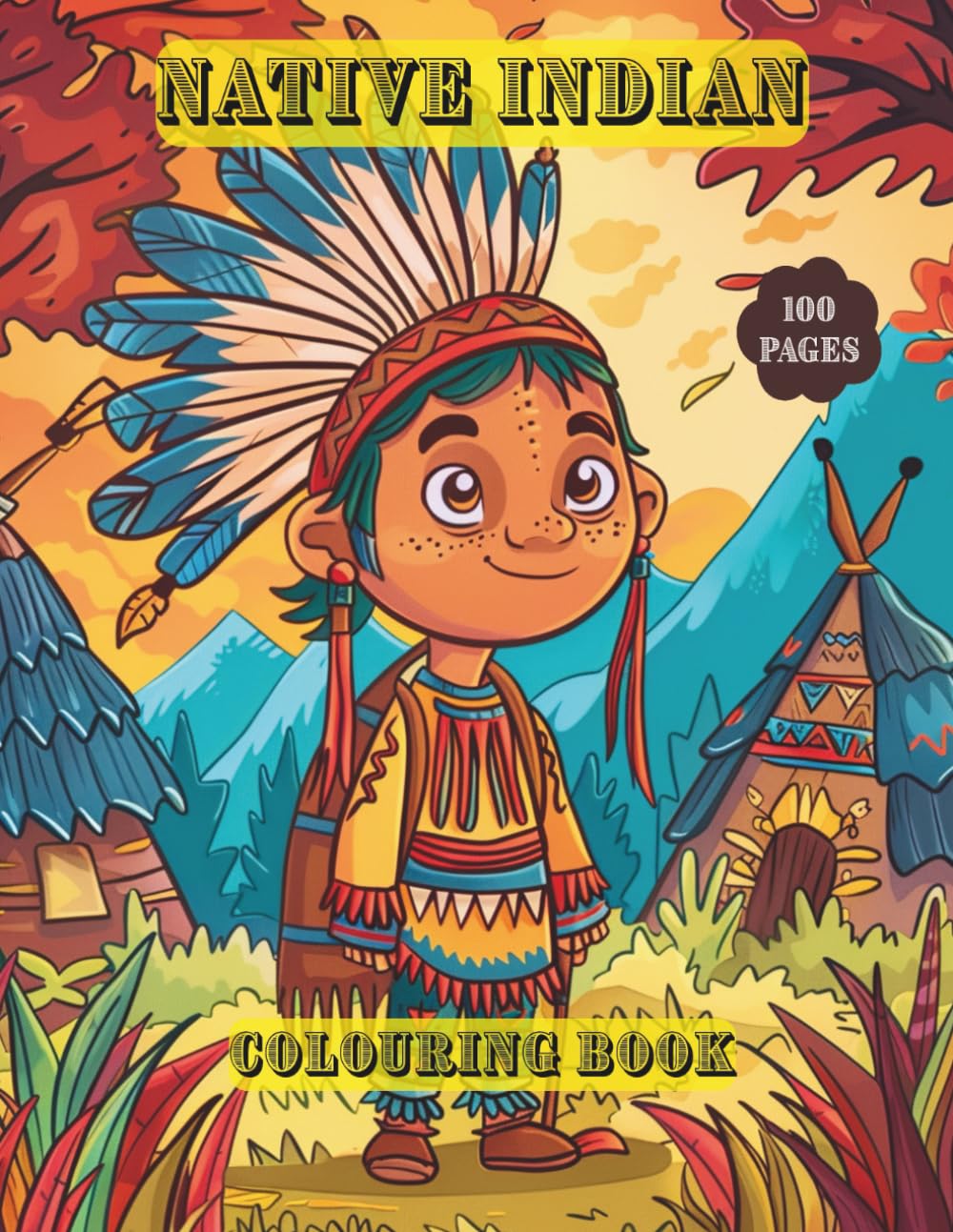 Native Indian: Colouring Book