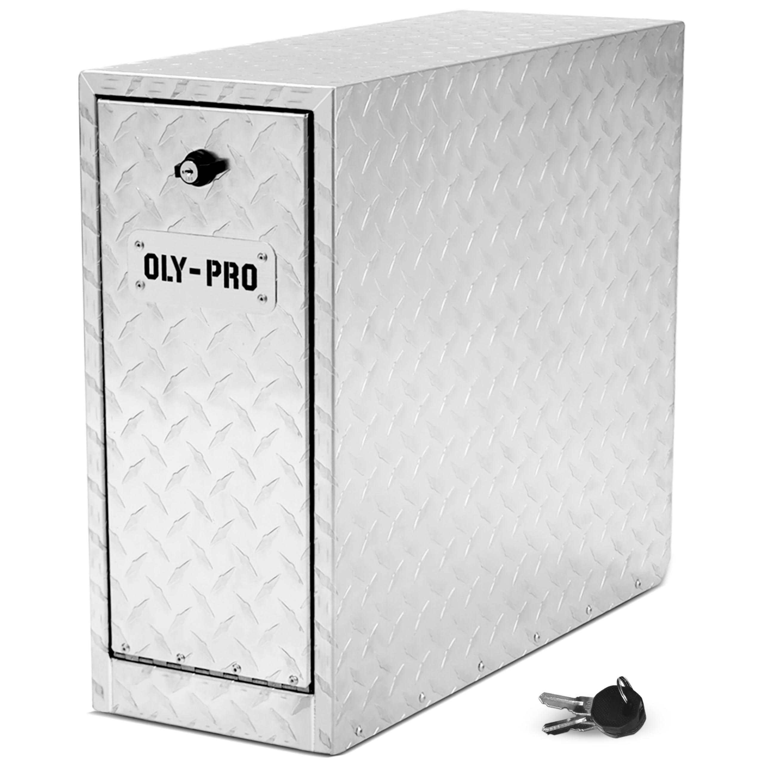 OLY-PRO Truck Bed Tool Box with 5-Drawer Slides | Lockable Heavy-Duty Aluminum Tool Chest Storage for Pickup, Jobsite & Side Trucks | 8-Inch Toolbox with Key