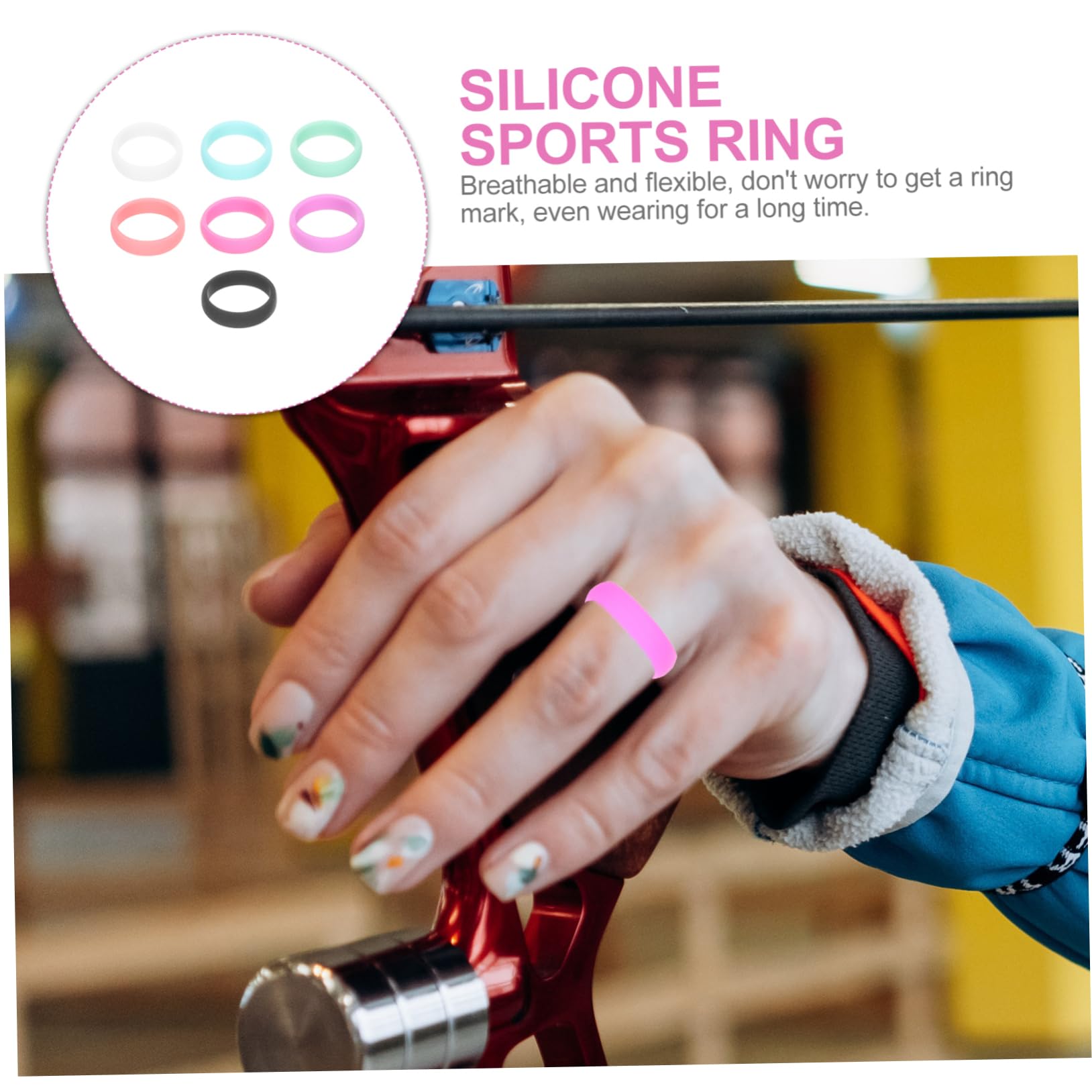 BESPORTBLE Anello Sportivo in Silicone Anello in Silicone i Fitness Da Donna i Sportivi Da Donna i in Liscio i in Unici Gel Di Silice