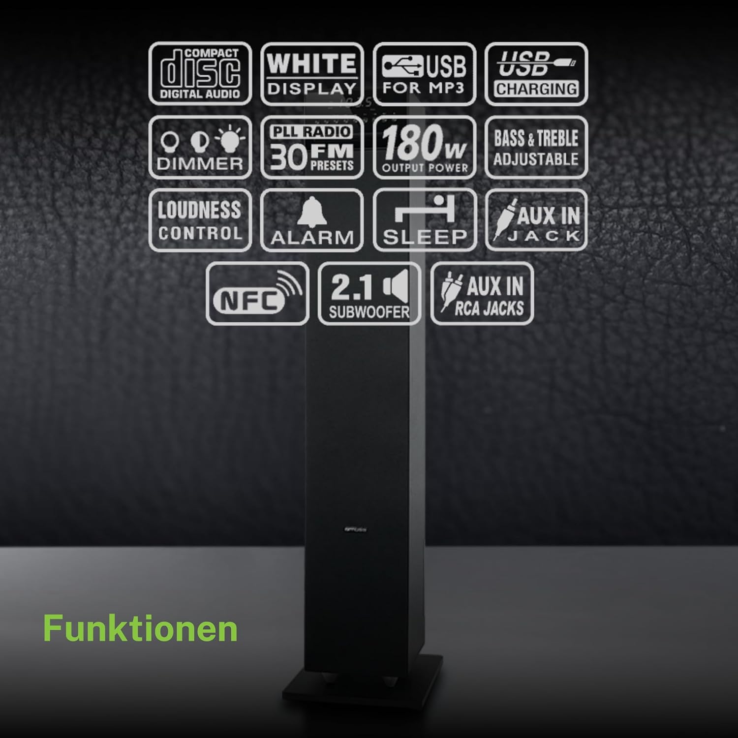 An overview of the various functions and connectivity options available on the MUSE M-1350 BTC