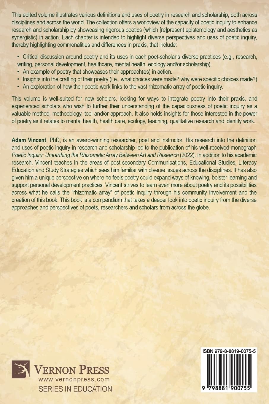 Poetic Inquiry Atlas Vol. 1: A Survey of Rigorous Poetics (Education)      Paperback – July 17, 2024