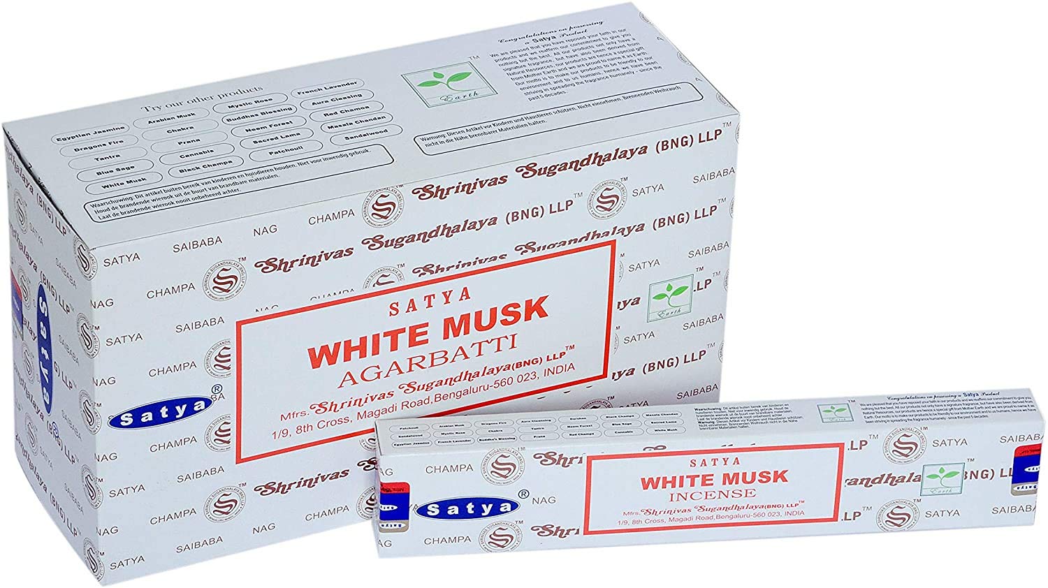 Jrose Collections White 3 X Musk Satya Incense Sticks With Jrose Incense Holder, 15G Box