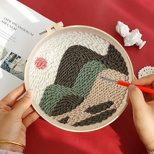 Miniatura 6 de Kits de iniciación de bordado de aguja de perforación, suministros de bordado de aguja para adultos principiantes (Dnosaur)