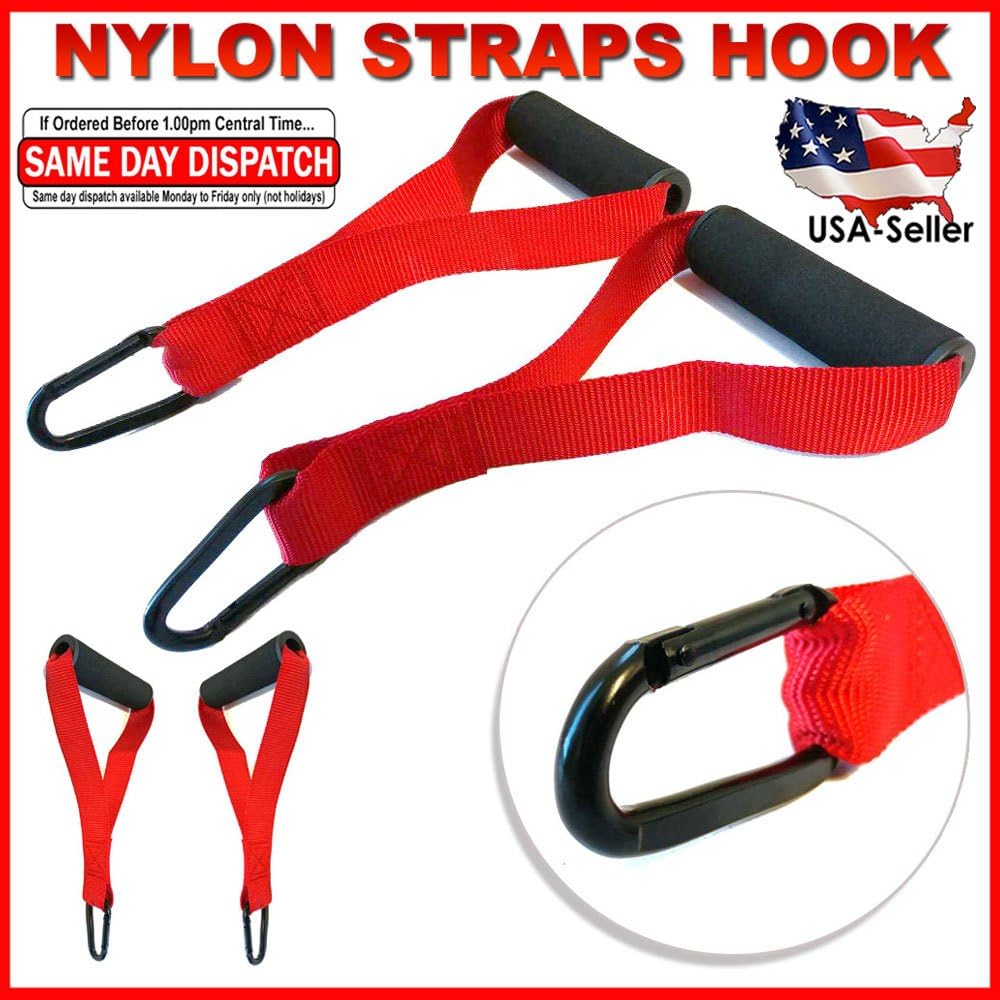 FITNESS MANIAC Nylon DRing Straps Foam Handles Fitness Stirrup Handle