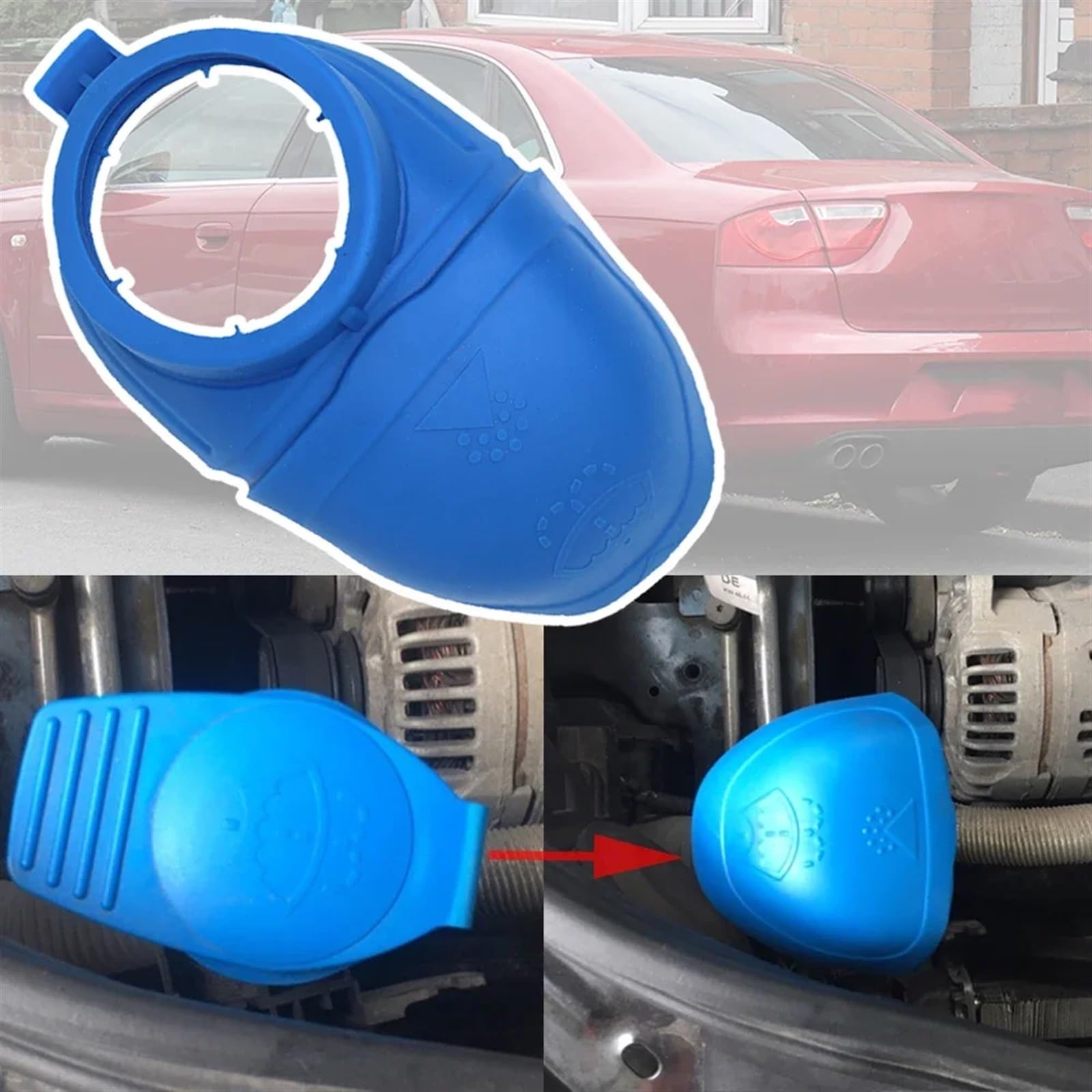 dla Seat Exeo ST 3R 2008-2013 Pokrywa zbiornika płynu do spryskiwaczy, lejek, korek wlewu zbiornika płynu do spryskiwaczy 6V0955485