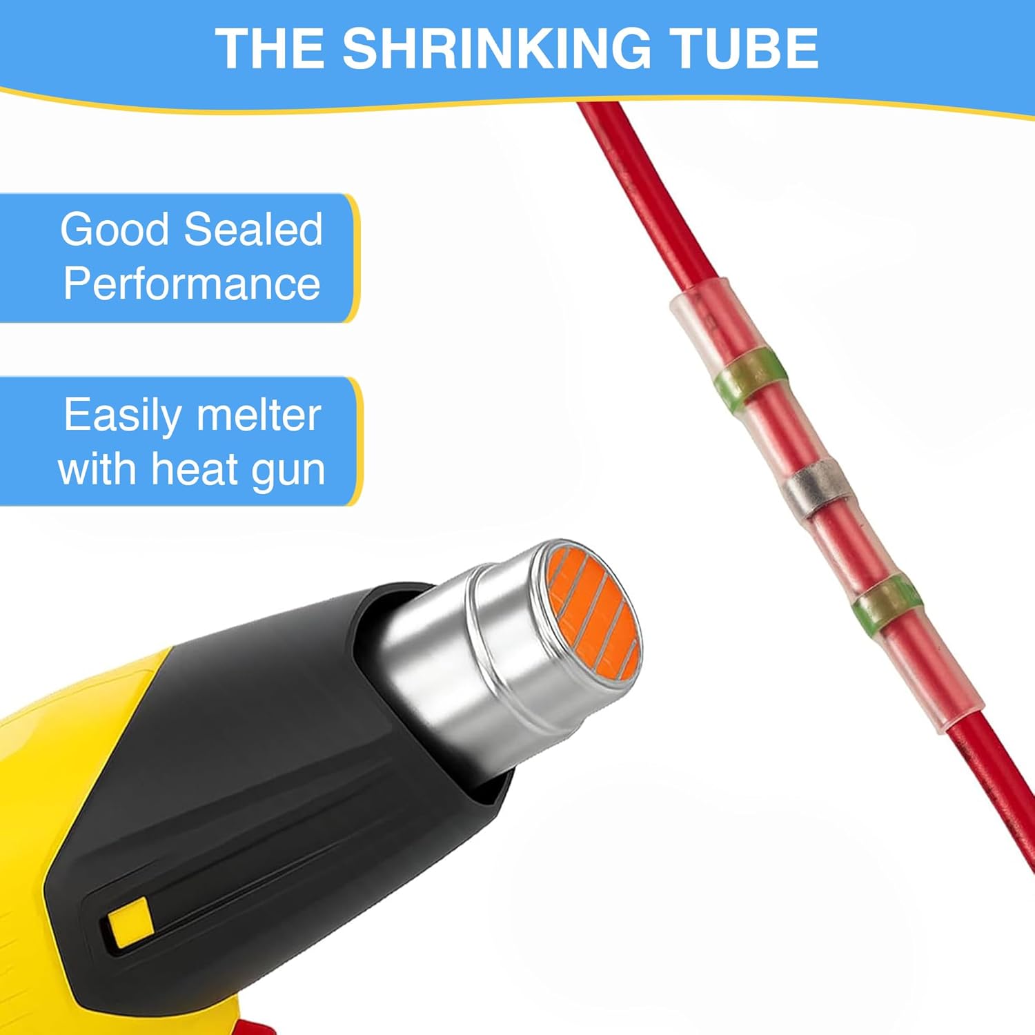 400 Pcs Solder Seal Wire Connectors with Copper Core & Shrinkable Tube, Marine Grade Waterproof Butt Connectors Electrical Connectors, Insulated Solderless Wiring for Automative, Boat, Trucks & RVs