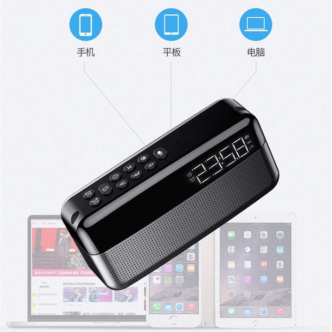 Altavoz Bluetooth Inteligente Reloj Despertador Dual Radio Reloj Digital, Mensaje de Voz, Ajuste de Brillo, diálogo Inteligente AI, Reloj Despertador con Radio FM