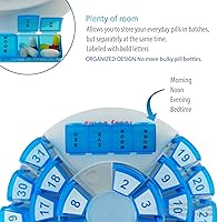 Vista 7 de Deke Home - 31 Day Monthly Pill Organizer XL with Pill Cutter, BPA-Free, 4 Times a Day (AM PM), Large Pill Box for Multiple Daily Doses, Removable