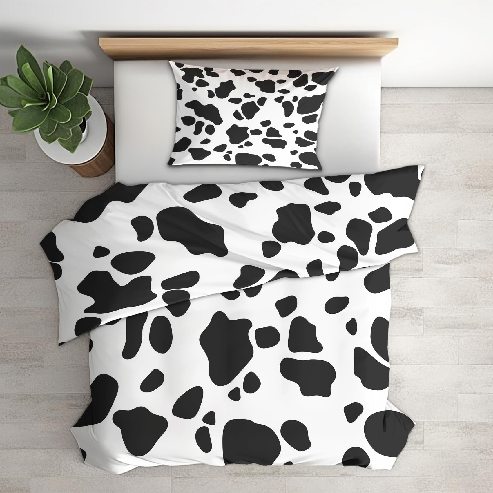 Housse De Couette Vache - Parure De Lit - 140x200 Cm - Fermeture éclair