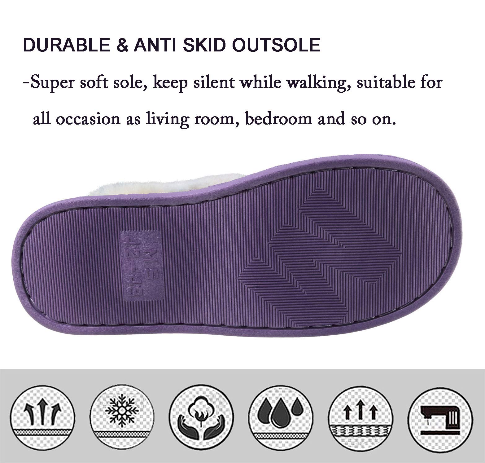 Inverno Pantofole Scamosciate da Donna Morbido Antiscivolo Scarpe Caldo Peluche Uomo Accogliente Memoria Schiuma Pantofole da Casa 34-45EU