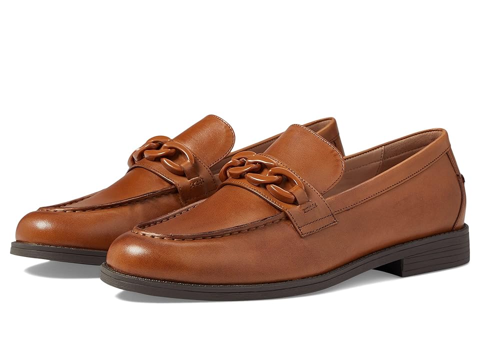 Cole Haan Stassi Chain Loafer (Pecan Leather) Women's Shoes INTERNATIONAL SHIPPING
