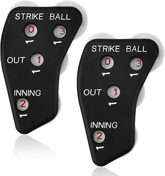 TOYMIS Baseball Umpire Clicker, 4 Wheel Umpire Indicator Baseball Pitch Counter Clicker for Accurately Recording Strike Balls Outs and Innings Balls for Softball Coach Black
