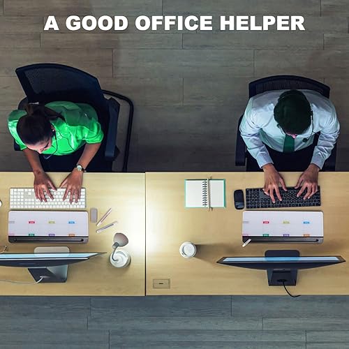 Vista 37 de TSJ OFFICE - Pizarra blanca para escritorio que se borra en seco para oficina, hogar y estudiantes, soporte para teclado de computadora, Base