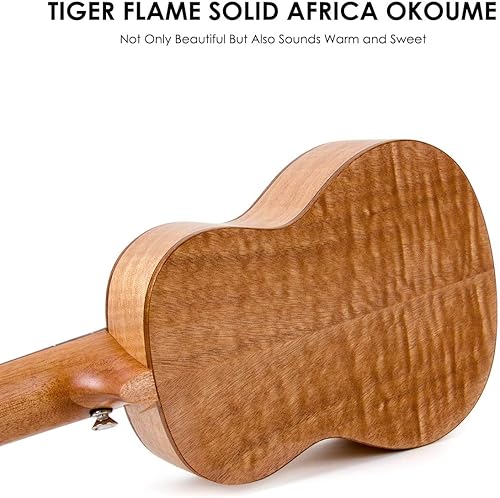 Miniatura 13 de Ukelele Kmise soprano - Ukelele profesional de caoba, Instrumento de 21 pulgadas para principiantes, Kit de iniciación de ukelele hawaiano
