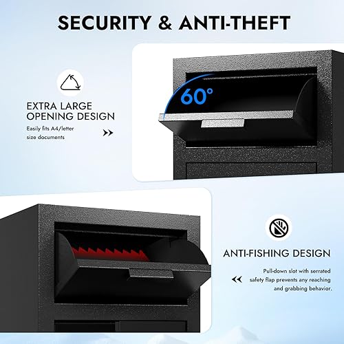 Miniatura 4 de Caja fuerte comercial ignífuga de 2.6 CUB, con bolsa antipesca e ignífuga para el hogar, oficina, joyas, documentos (2.6 pies cúbicos de seguridad)