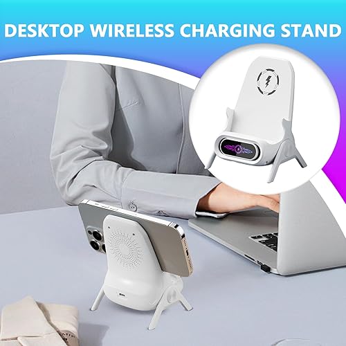 Miniatura 2 de Cargador inalámbrico magnético para escritorio, soporte de teléfono móvil de carga rápida de 15 W, soporte de escritorio eficiente para teléfonos