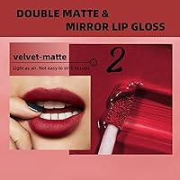 Vista 5 de Juego de 6 lápices labiales líquidos mate, brillo de labios impermeable de larga duración, tinte de labios que no mancha, terciopelo suave de doble