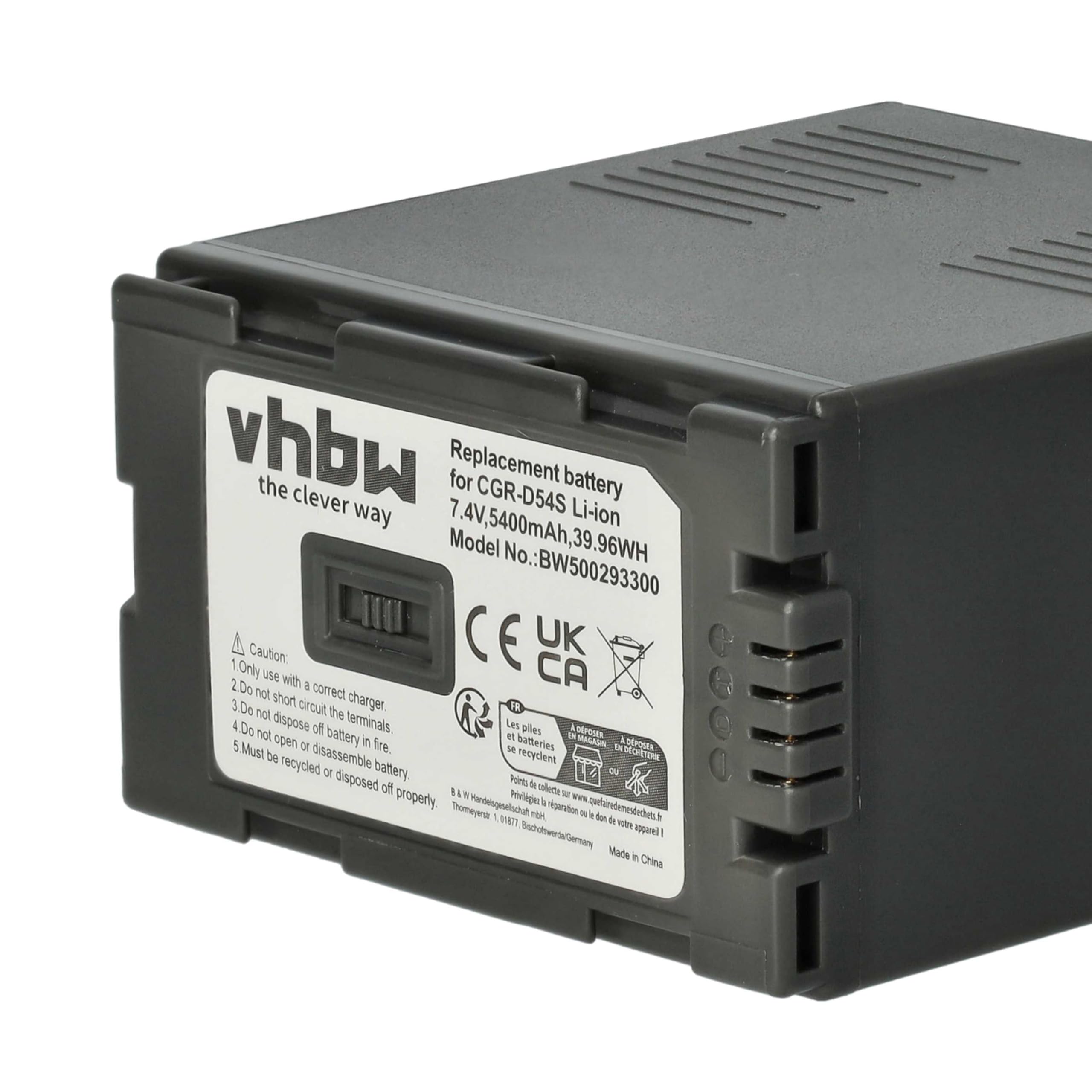 vhbw 2X Akku Ersatz für Panasonic CGA-D54S