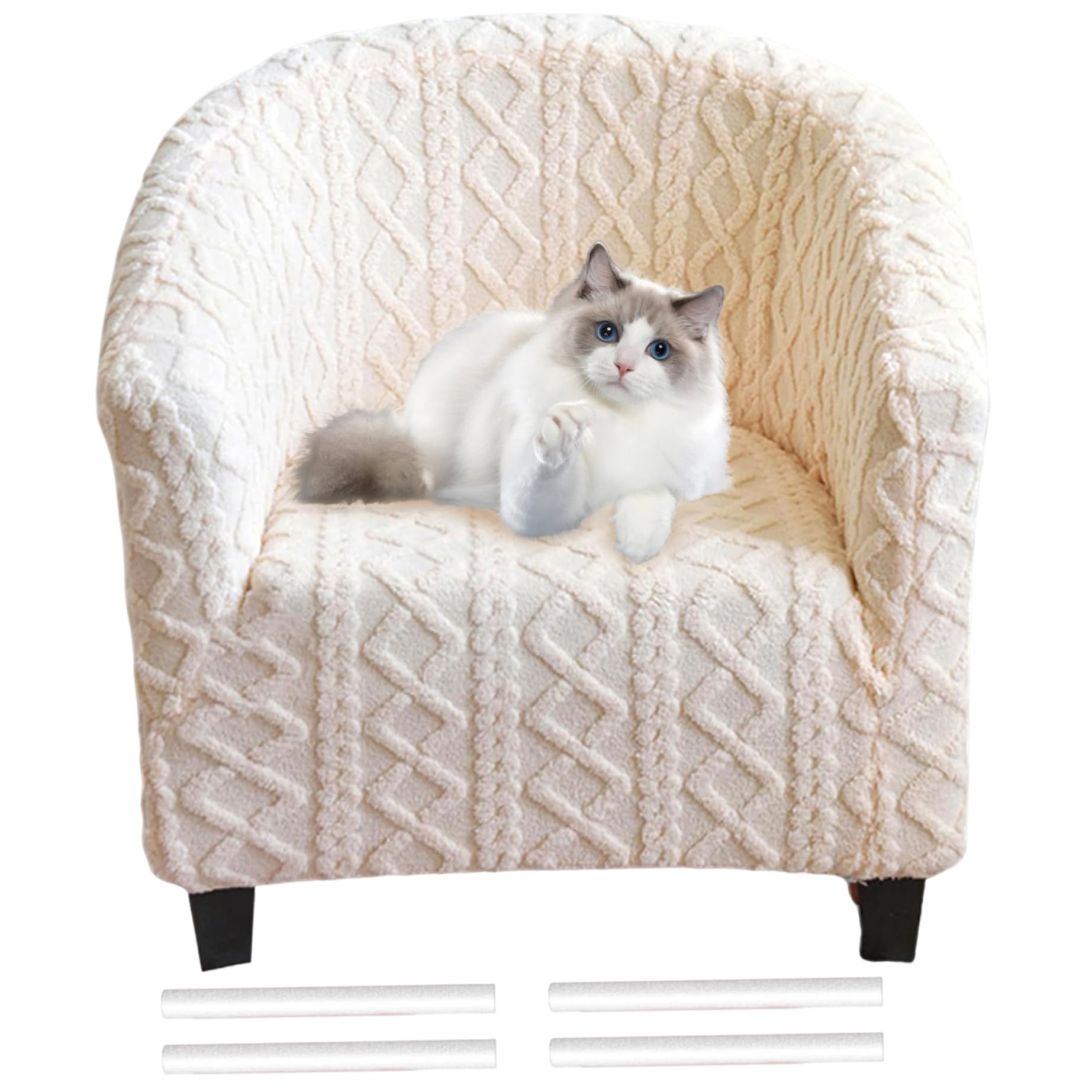 Housse de chaise club extensible en jacquard pour fauteuil tonneau