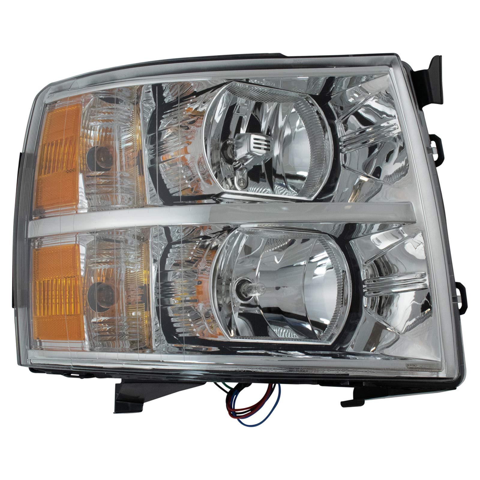 TRQ Passenger Side Headlight Assembly Compatible with 2007-2013 Chevrolet Silverado 1500 2007-2014 Silverado 2500 HD, 3500 HD GM2503280
