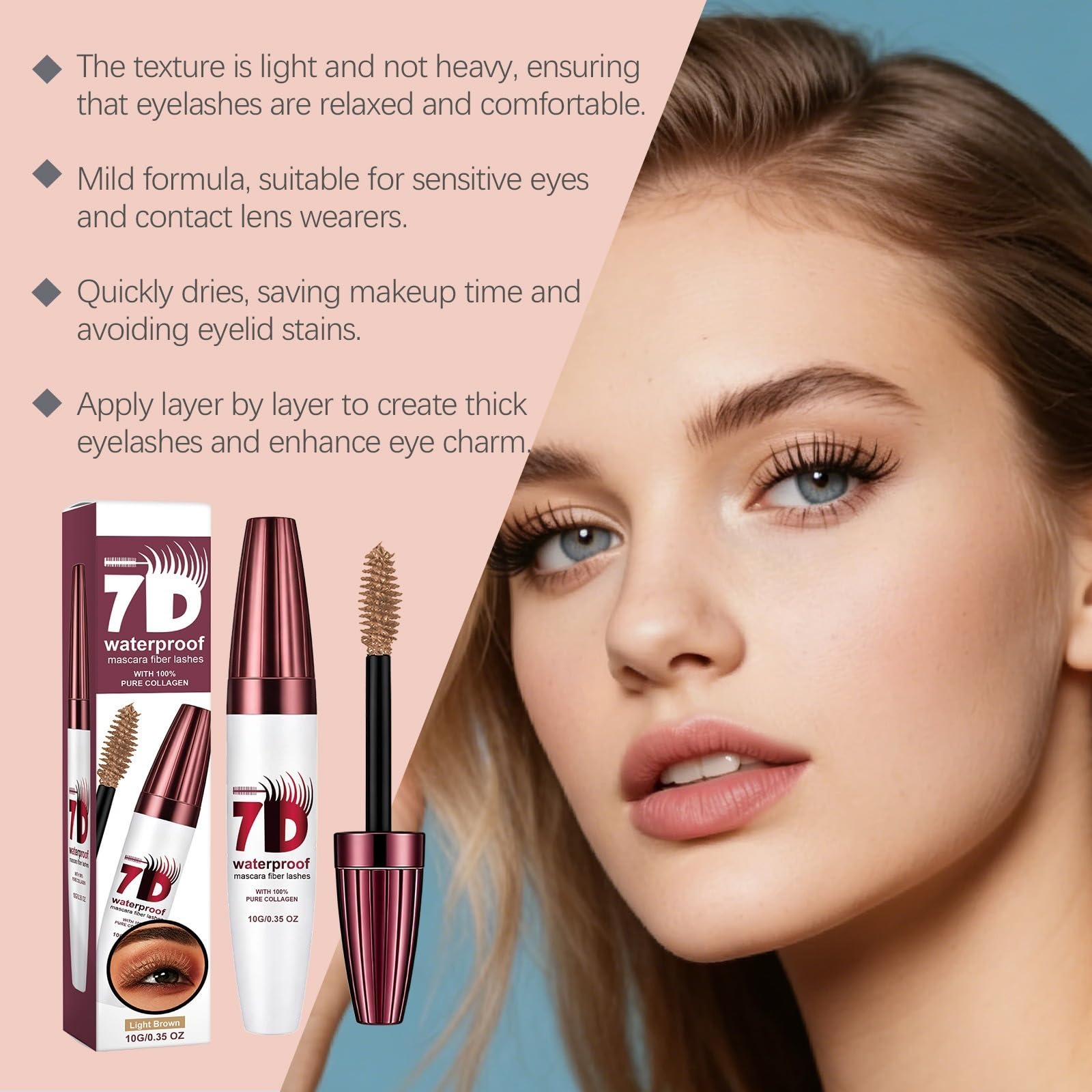 Mascara Volume Impermeabile 7D Nero Colossale | Waterproof, Lunga Tenuta, Volumatore, Effetto Ciglia Spesse e Curve