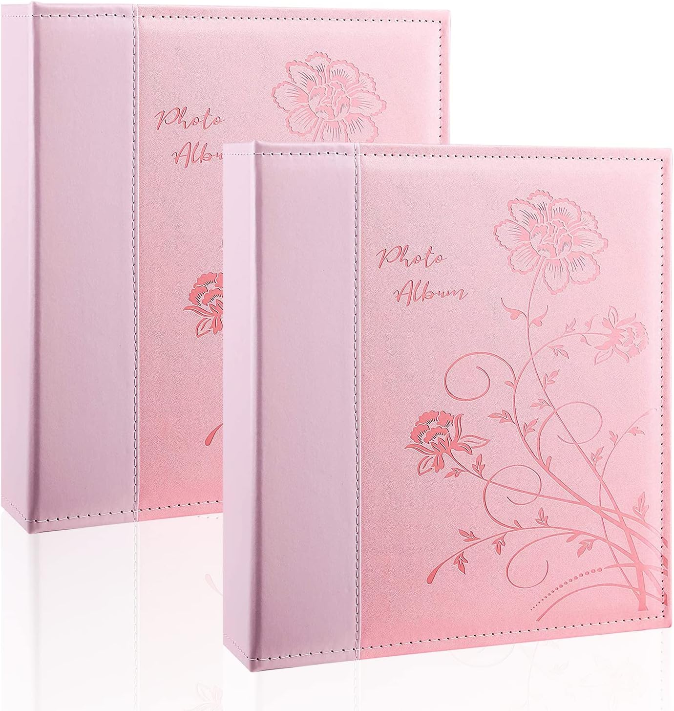 Miaikoe Photo Album 8x10 2 Packs Clear Pages Pockets Leathe Cover Slip Slide in