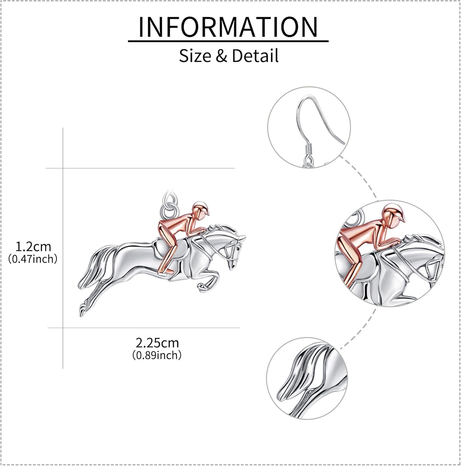 Sterling Silver Horseshoe/Dragonfly/Sport/Mermaid Dangle Drop Earrings Animal Jewelry for Women