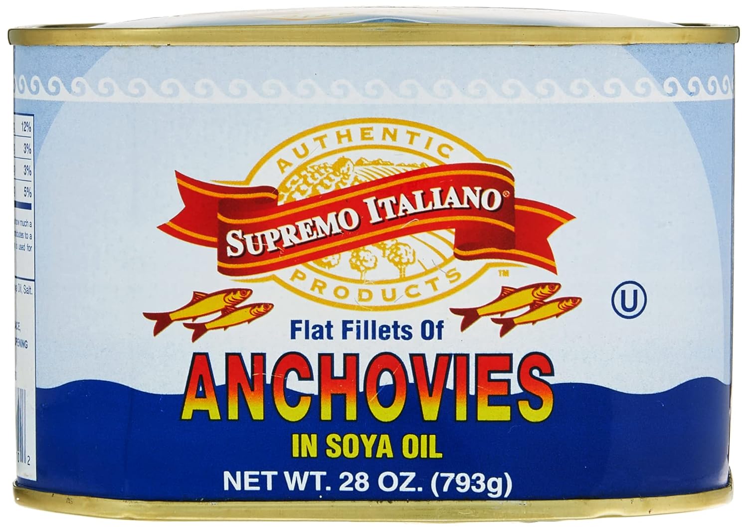 Supremo Italiano Anchovies in Soy Oil, 28 Ounce