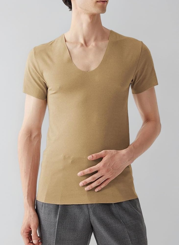 Amazon.co.jp: Gunze Inner Tops NEXTRA CUT OFF V-Neck T-Shirt