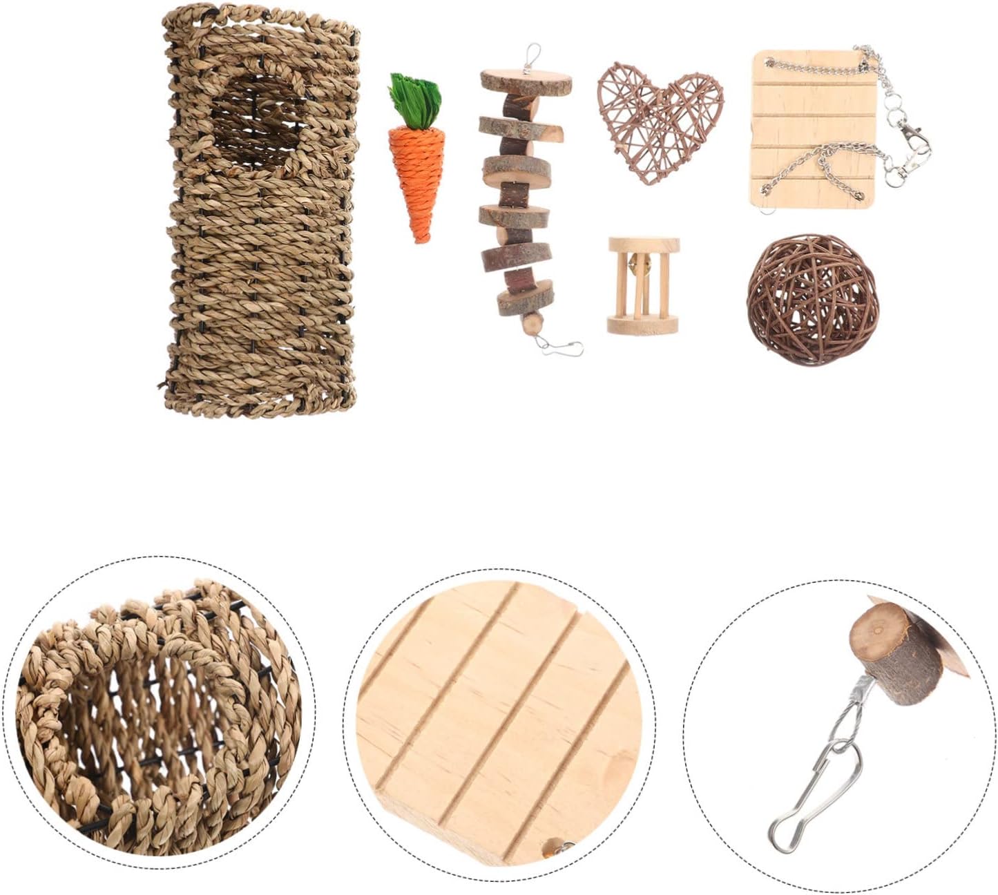 1set Hamster Chew Toys for and Guinea Pigs Natural Biting Playthings for Teething and Fun for Animals Oral Health and Exercise