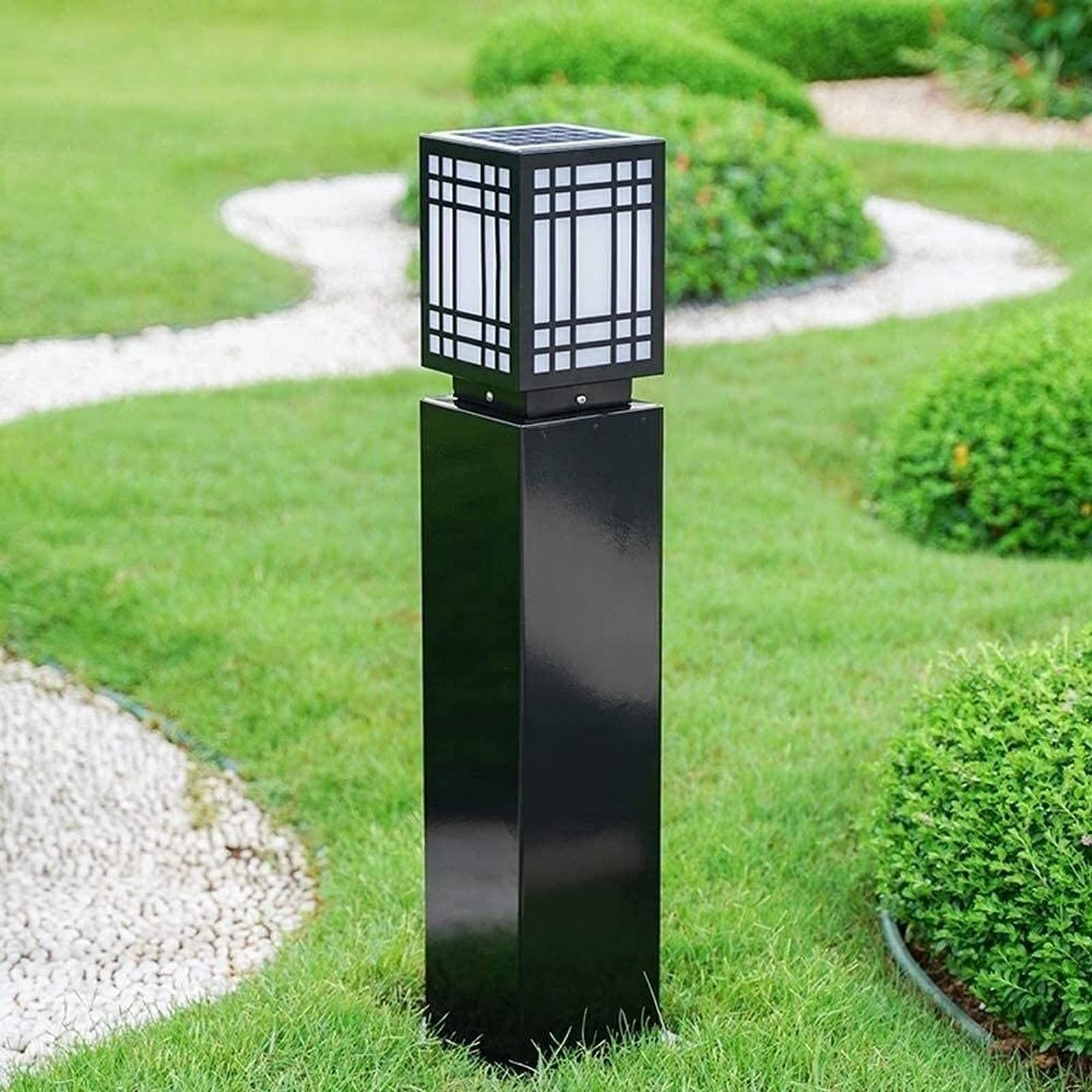 Lampe de colonne de jardin extérieure en aluminium solaire au design épuré