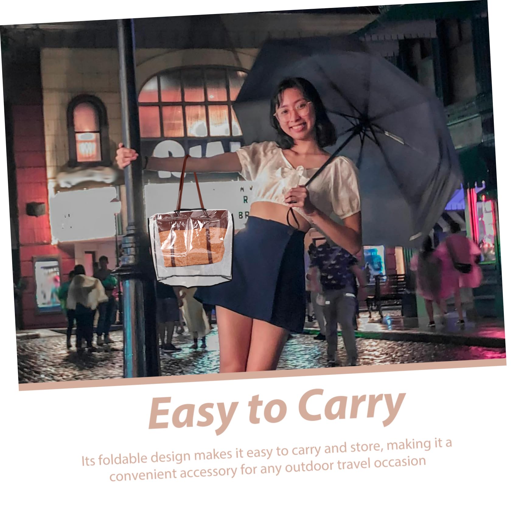 TOYANDONA Cubierta de Lluvia para Bolso Transparente Protector para Tote Accesorio Usar para Actividades Camping