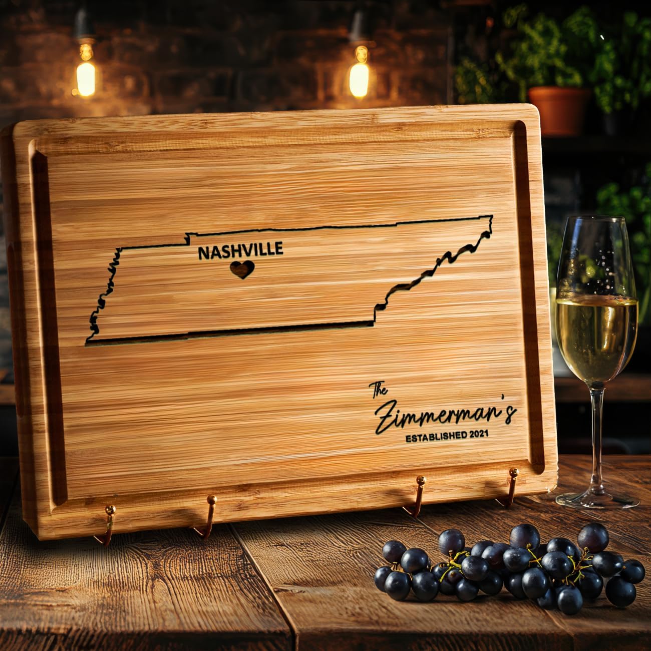 Tennessee Destination Cutting Board, Bamboo State Shaped Themed Gifts, Personalized Wooden States Charcuterie Board, Moving Away Gifts for Family - Image 8