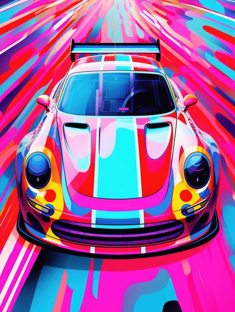 Amazon.com: Psychedelic Pop Art Porsche Poster Print - Jay Bryant