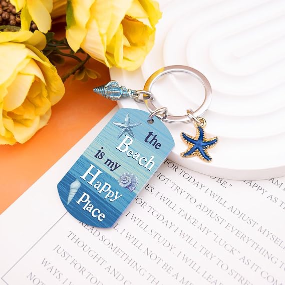 Beach Keychain Beach Gifts for Women Beachy Stuff Ocean Decor for Women Teen Girls Ocean Themed Gifts for Beachy Lovers Unique Christmas Stocking Stuffers for Woman