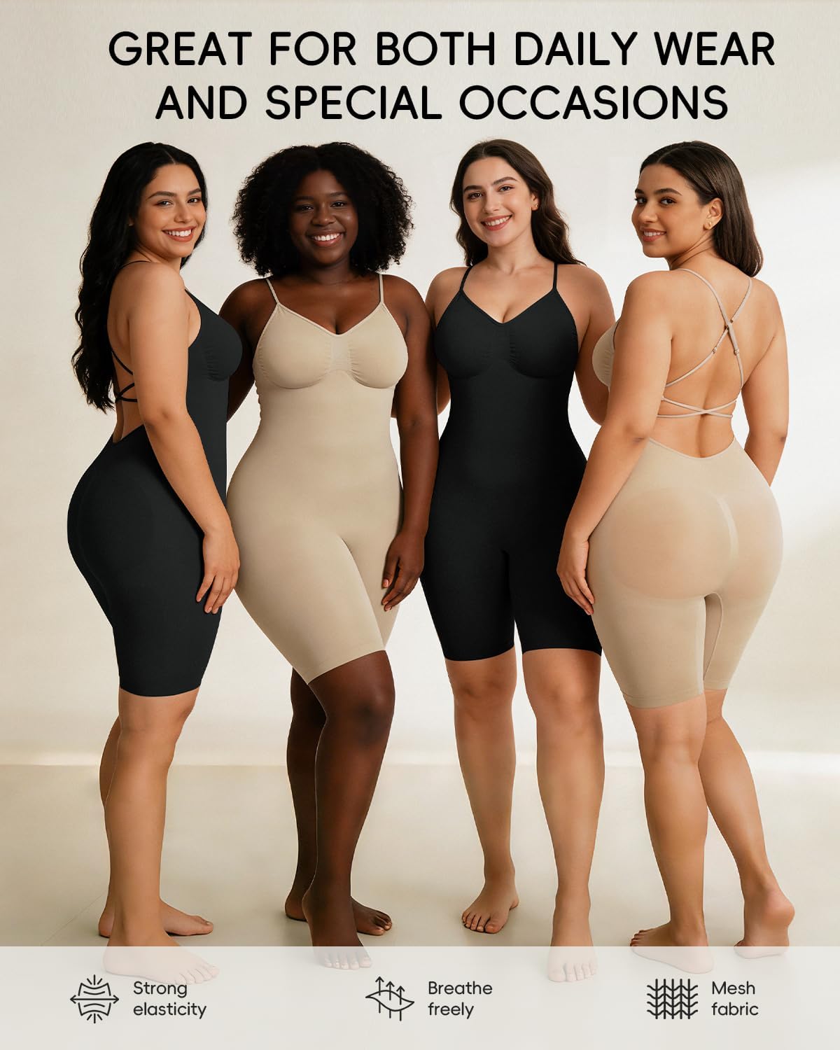 Backless Full Body Shapewear for Women with Tummy Control, Seamless Sculpting Bodysuit for Daily and Workouts - Image 6