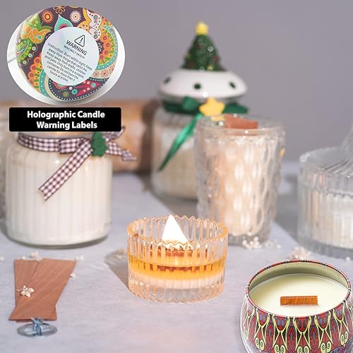 Miniatura 4 de 100 mechas de vela de madera de cerezo sin humo llama de larga duración se queman fácilmente núcleos de vela naturales con soporte y puntos de