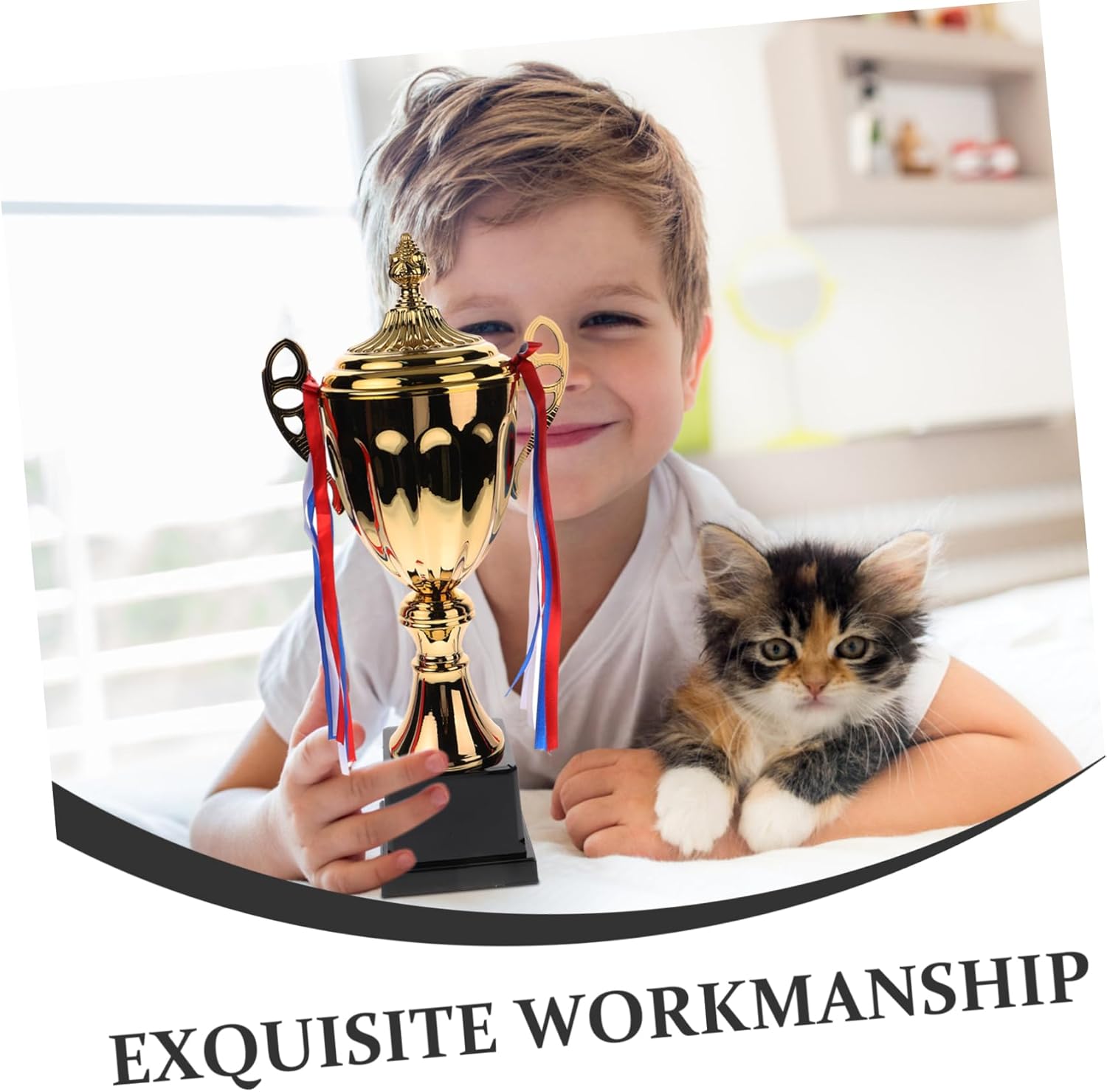 Sports Competition Trophy Large Metal Trophy Cup for School Tournament Honor Award